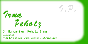 irma peholz business card